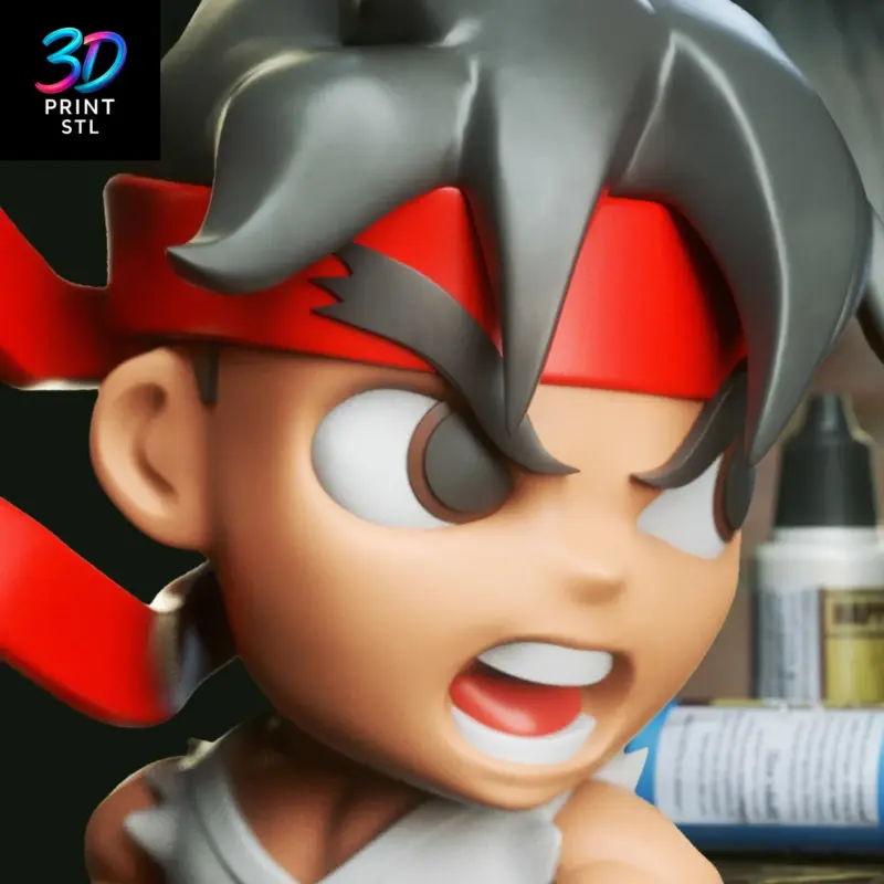 Ryu Chibi Street Fighter | 3D Print File | STL - Image 2
