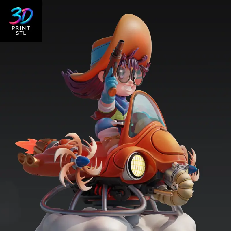 Arale Flying Ship Figure Dr. Slump | 3D Print Model | STL - Image 4