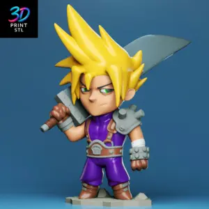 Cloud Strife Chibi Final Fantasy VII | 3D Print File | STL