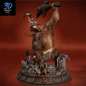 Kratos vs Cyclops Diorama God of War | STL for 3D Printers