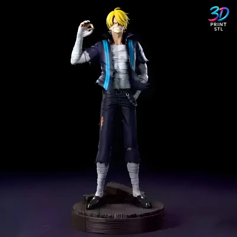 Sanji Straw-Hat Chef Statue | STL 3D Print File - Image 2