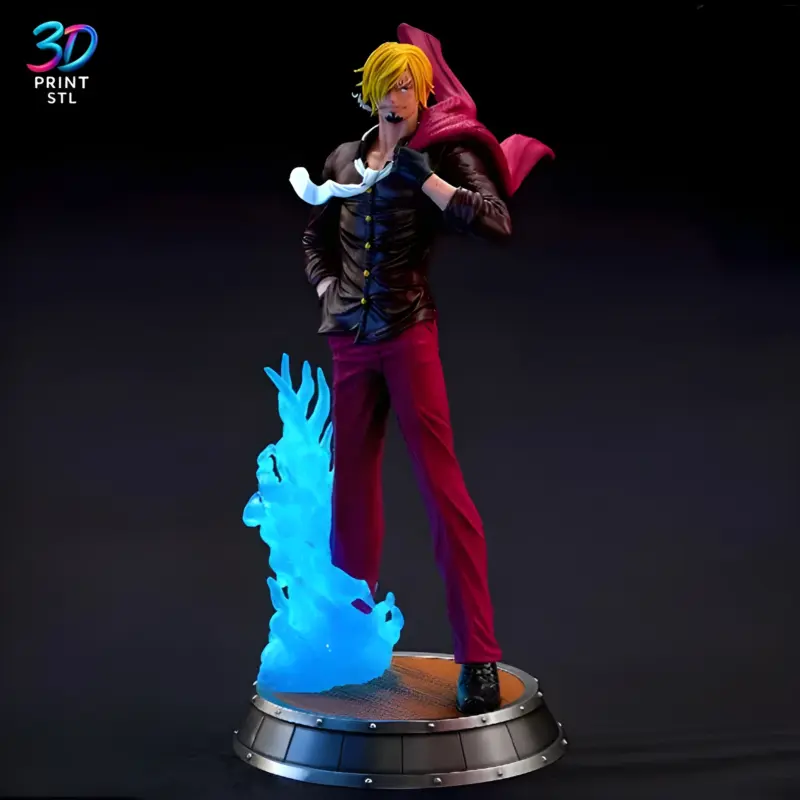 Sanji Straw-Hat Chef Statue | STL 3D Print File - Image 6