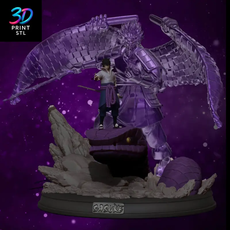 Sasuke & Susanoo Diorama Naruto | 3D Print File | STL