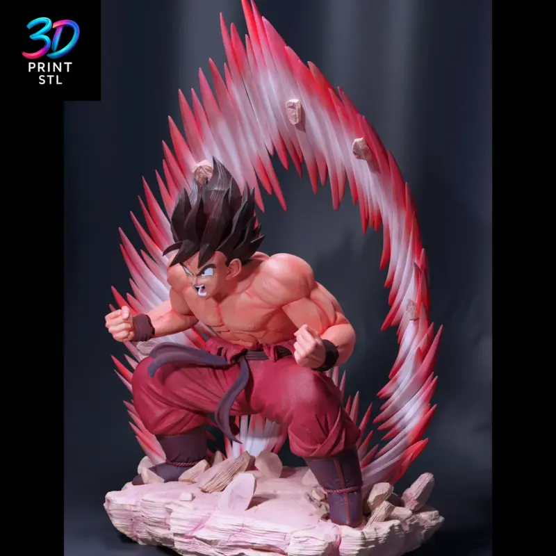 Son Goku Kaioken Figure Dragon Ball Z | 3D Print Model | STL - Image 3