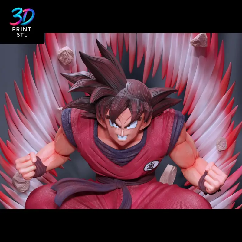 Son Goku Kaioken Figure Dragon Ball Z | 3D Print Model | STL - Image 7