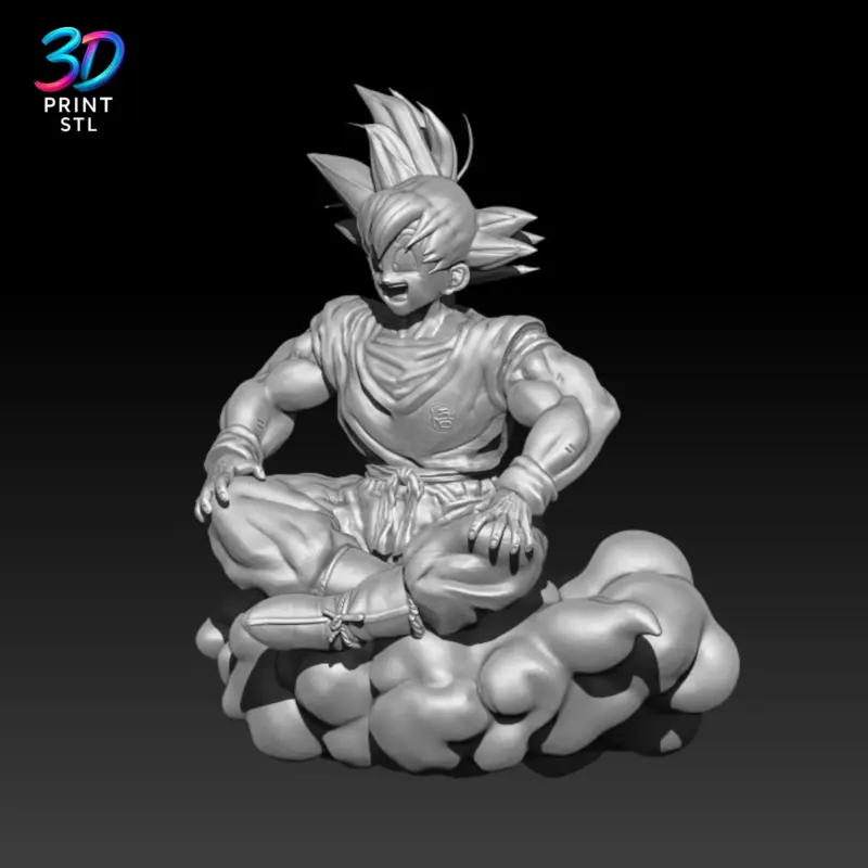 Son Goku on Flying Nimbus Figure Dragon Ball | 3D Print File | STL - Image 2