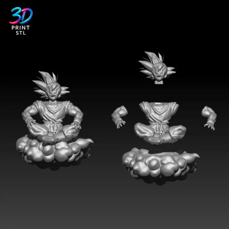 Son Goku on Flying Nimbus Figure Dragon Ball | 3D Print File | STL - Image 3