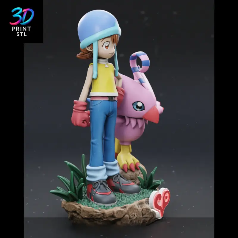 Sora Takenouchi & Biyomon Figure Digimon Adv | 3D Print File | STL - Image 2