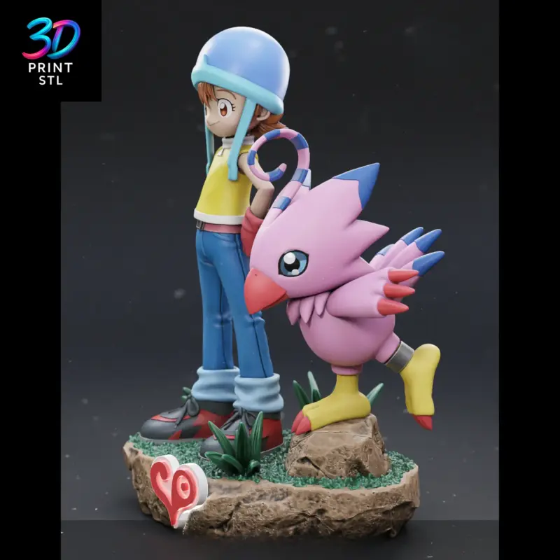 Sora Takenouchi & Biyomon Figure Digimon Adv | 3D Print File | STL - Image 3