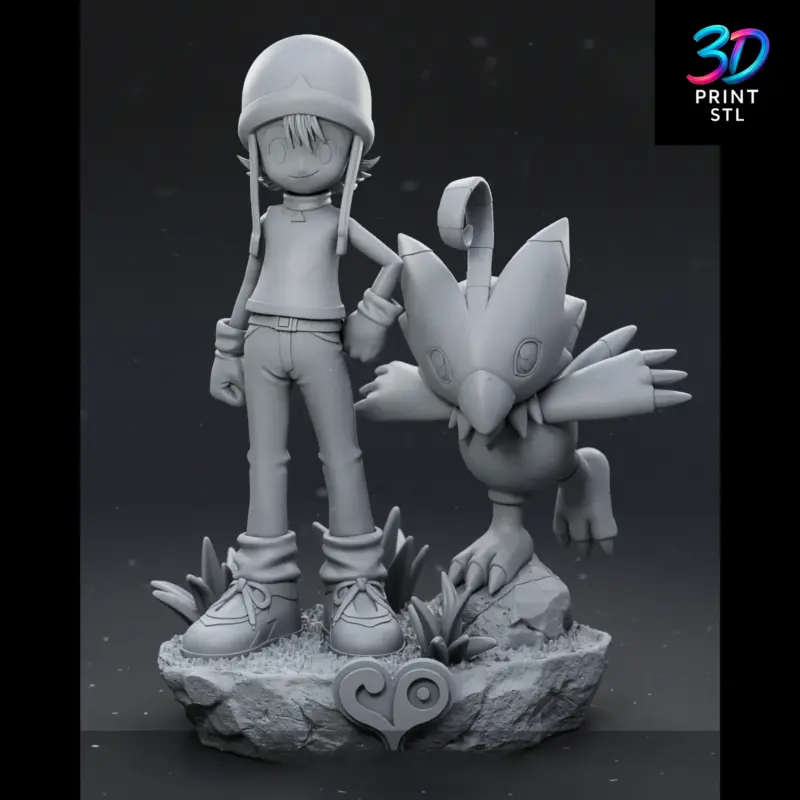 Sora Takenouchi & Biyomon Figure Digimon Adv | 3D Print File | STL - Image 7