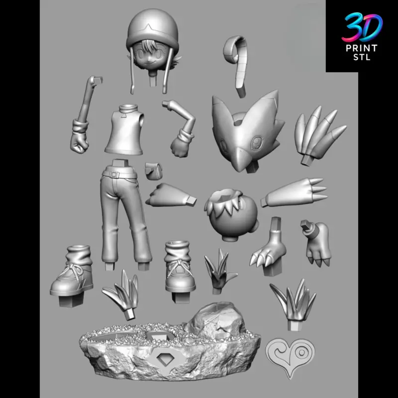 Sora Takenouchi & Biyomon Figure Digimon Adv | 3D Print File | STL - Image 8