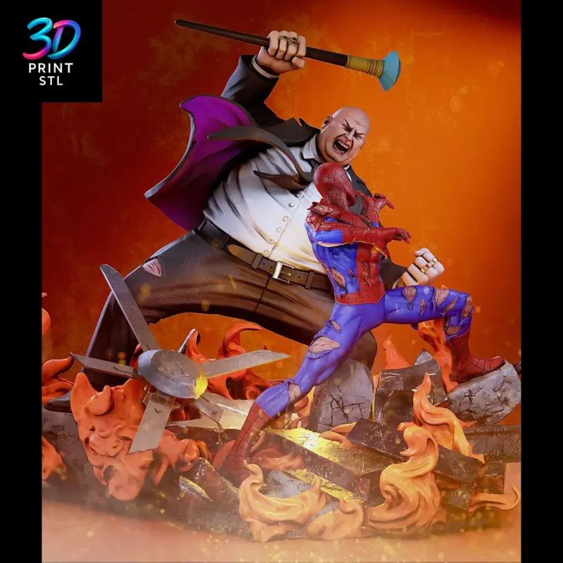 Spider-Man vs Kingpin Diorama Marvel | 3D Print Model | STL - Image 2