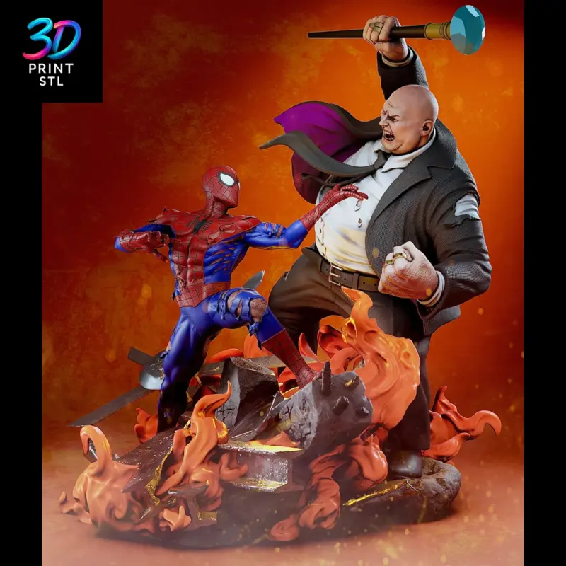 Spider-Man vs Kingpin Diorama Marvel | 3D Print Model | STL - Image 3