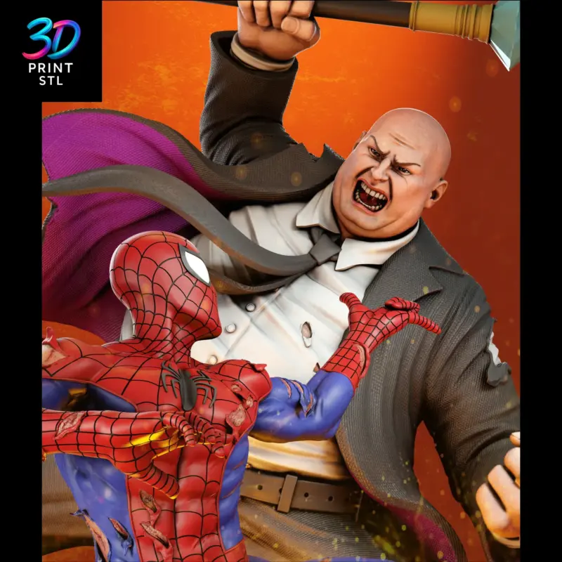 Spider-Man vs Kingpin Diorama Marvel | 3D Print Model | STL - Image 5