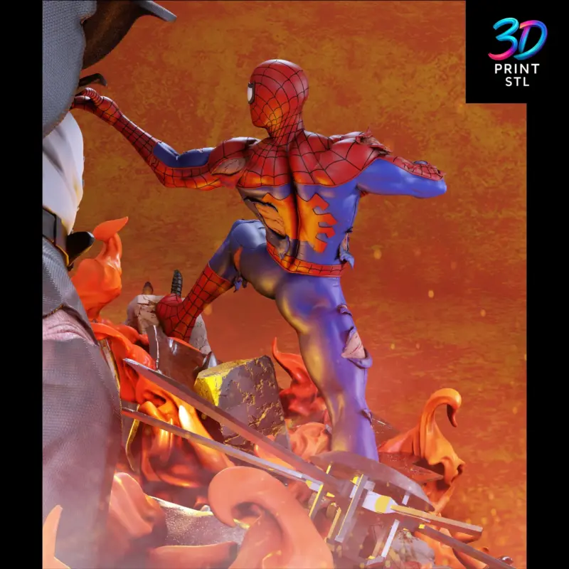 Spider-Man vs Kingpin Diorama Marvel | 3D Print Model | STL - Image 6