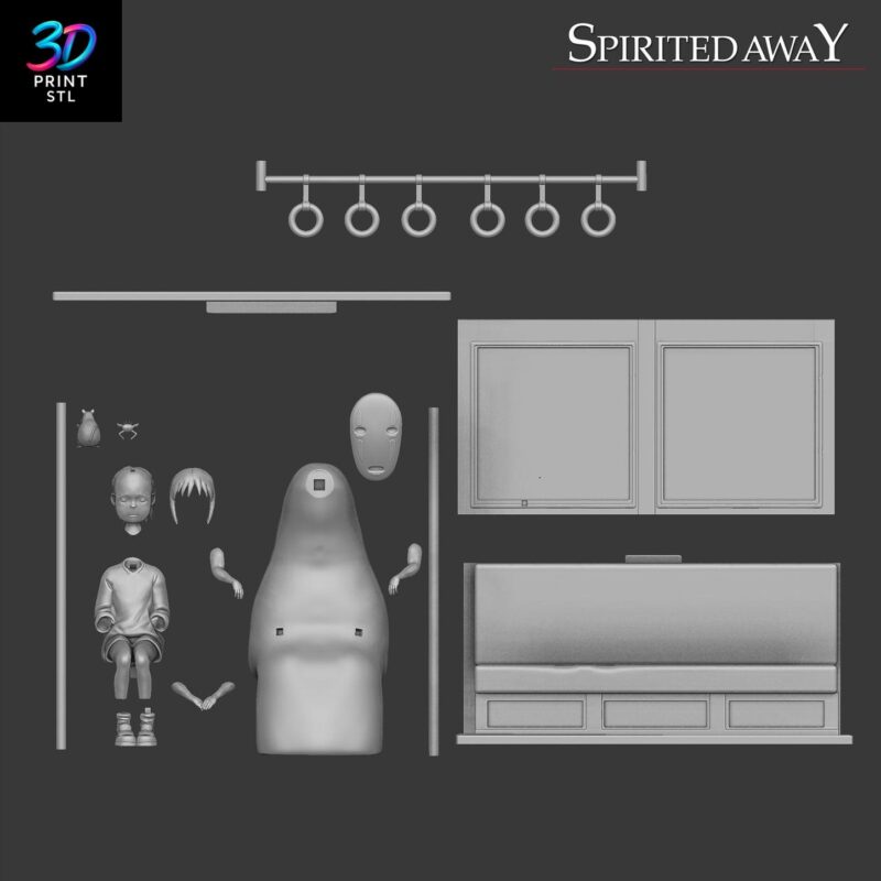 Chihiro and Kaonashi Spirited Away | 3D Print File | STL - Image 3