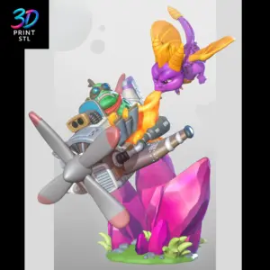Spyro Sky Attack Diorama Spyro the Dragon | 3D Print File | STL
