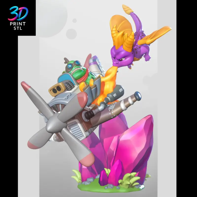 Spyro Sky Attack Diorama Spyro the Dragon | 3D Print File | STL