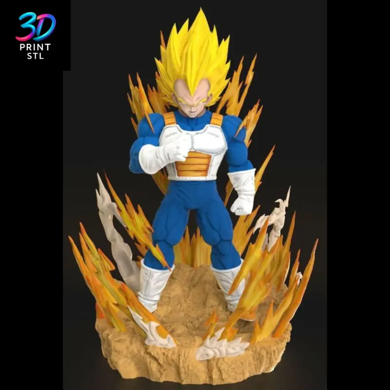 Super Vegeta SSJ2 Figure Dragon Ball Z | STL for 3D Printers