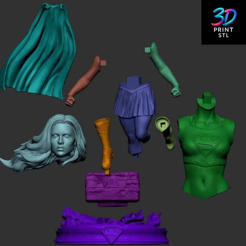 Supergirl Figure DC Comics | 3D Print Model | STL - Image 3