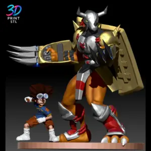 Tai & WarGreymon Diorama Digimon | 3D Print File | STL