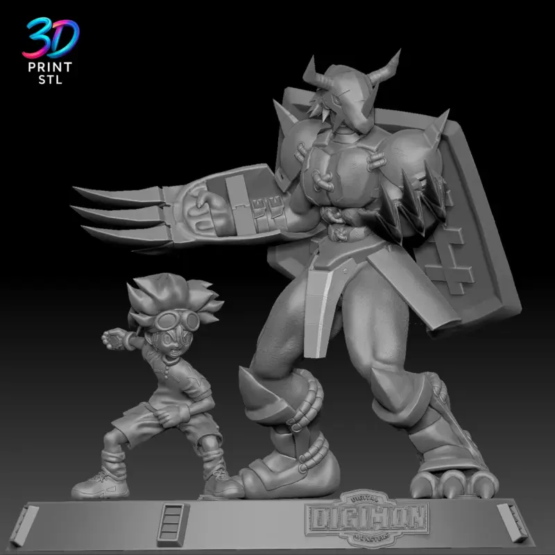 Tai & WarGreymon Diorama Digimon | 3D Print File | STL - Image 6