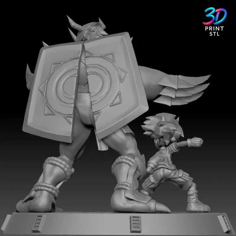 Tai & WarGreymon Diorama Digimon | 3D Print File | STL - Image 7