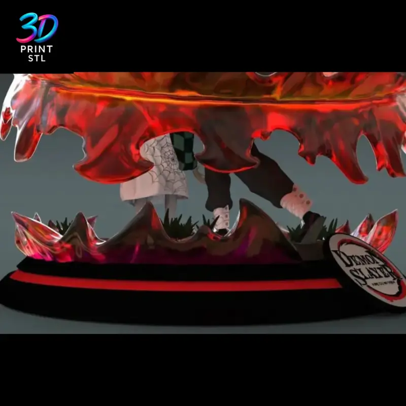 Tanjiro vs Rui Diorama Demon Slayer | STL File for 3D Printing - Image 7
