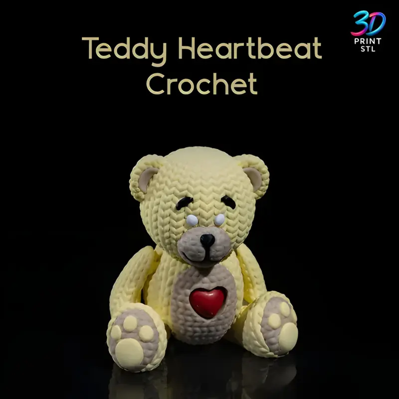 Teddy Heartbeat Crochet Pattern | 3D Print File | STL