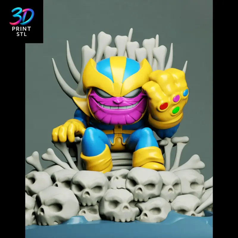Thanos vs Avengers Chibi Diorama Marvel | STL File for 3D Printing - Image 3