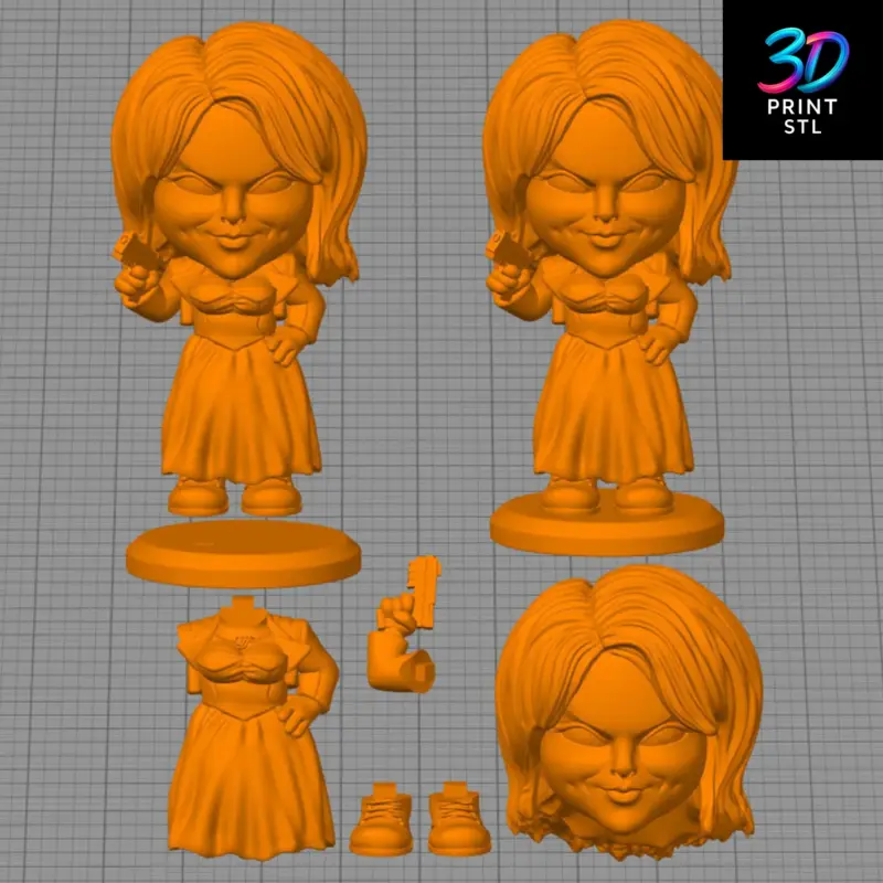 Tiffany Valentine Chibi | 3D Print Model | STL - Image 4