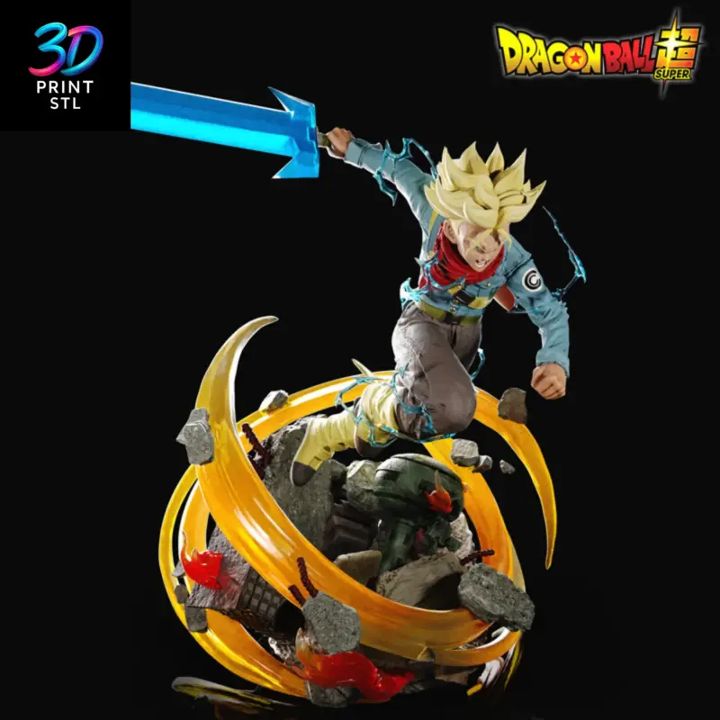 Trunks SSJ Diorama Dragon Ball Super | STL for 3D Printers - Image 2