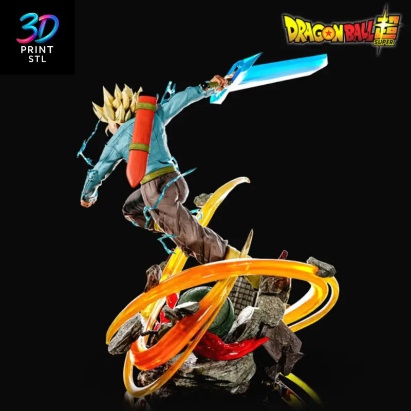 Trunks SSJ Diorama Dragon Ball Super | STL for 3D Printers - Image 3