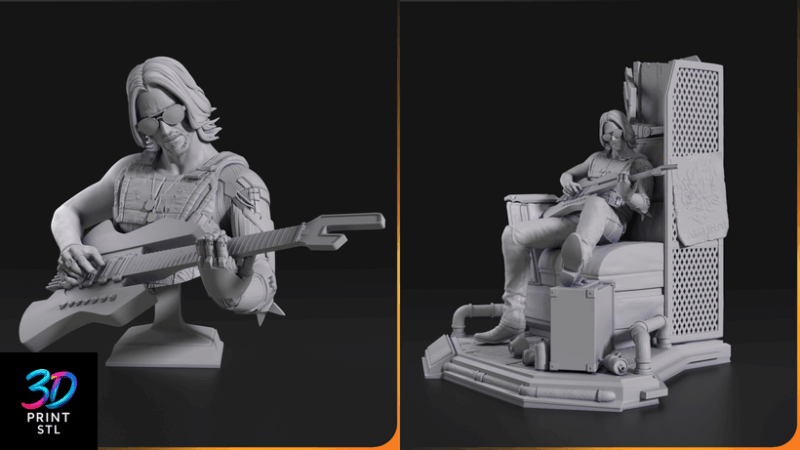 Johnny Silverhand Cyberpunk 2077 | 3D Print File | STL - Image 4