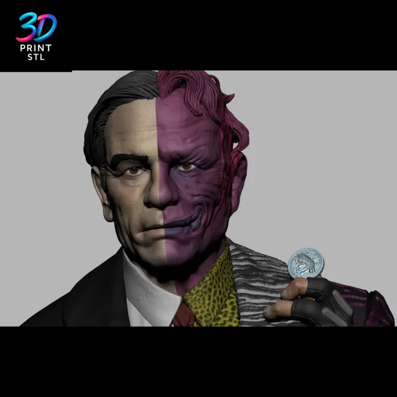 Two-Face DC Comics | 3D Print File | STL - Image 3