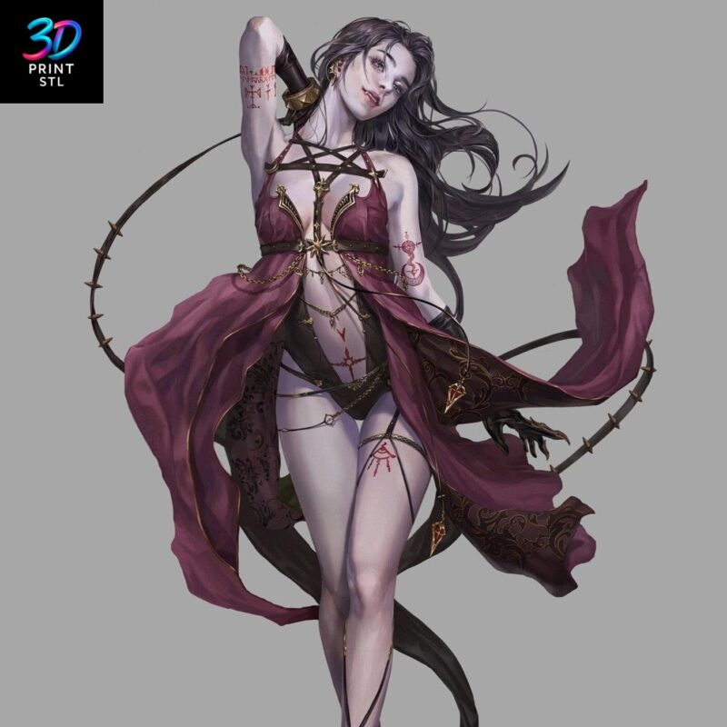 Vampire Girl Anime | STL for 3D Printers - Image 4