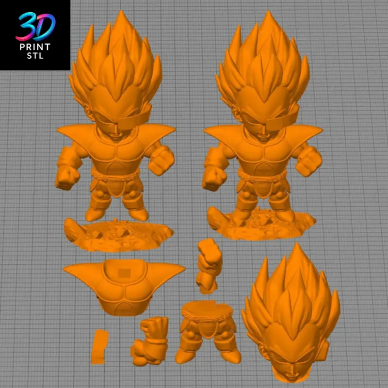 Vegeta Chibi Dragon Ball | 3D Print File | STL - Image 4