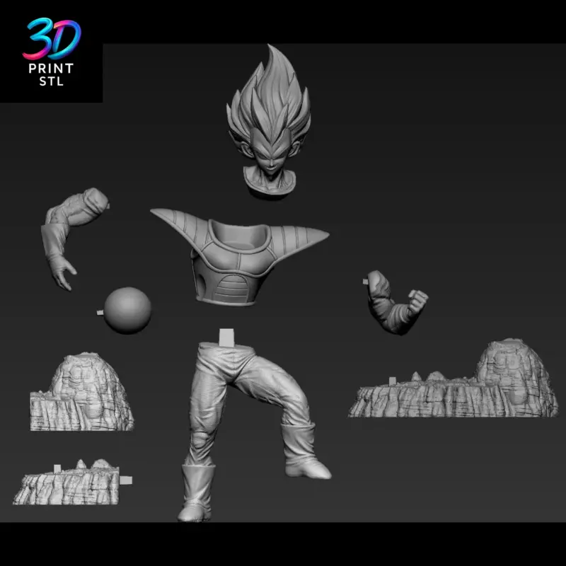 Vegeta Namek Figure Dragon Ball Z | STL File for 3D Printing - Image 5