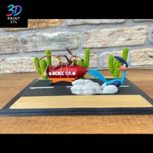 Coyote & Road Runner Diorama Looney Tunes | 3D Print File | STL
