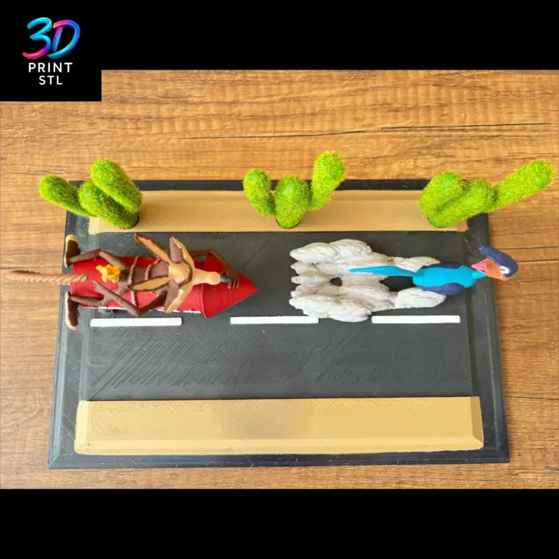 Coyote & Road Runner Diorama Looney Tunes | 3D Print File | STL - Image 3