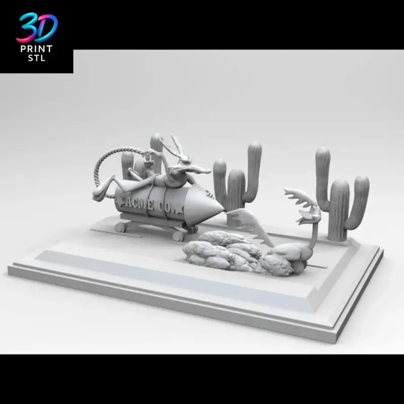 Coyote & Road Runner Diorama Looney Tunes | 3D Print File | STL - Image 4