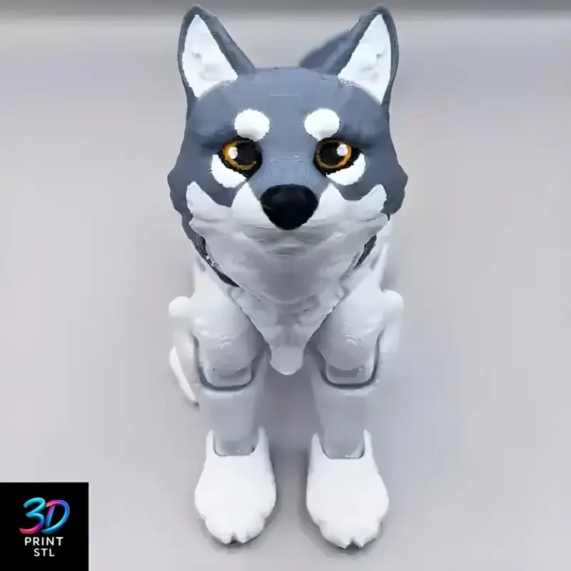 Wolf Articulated Flexi Toy | 3D Print File | STL - Image 2