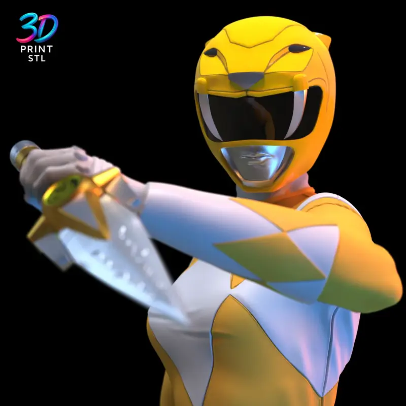 Yellow Power Ranger Figure Power Rangers | STL for 3D Printers - Image 4