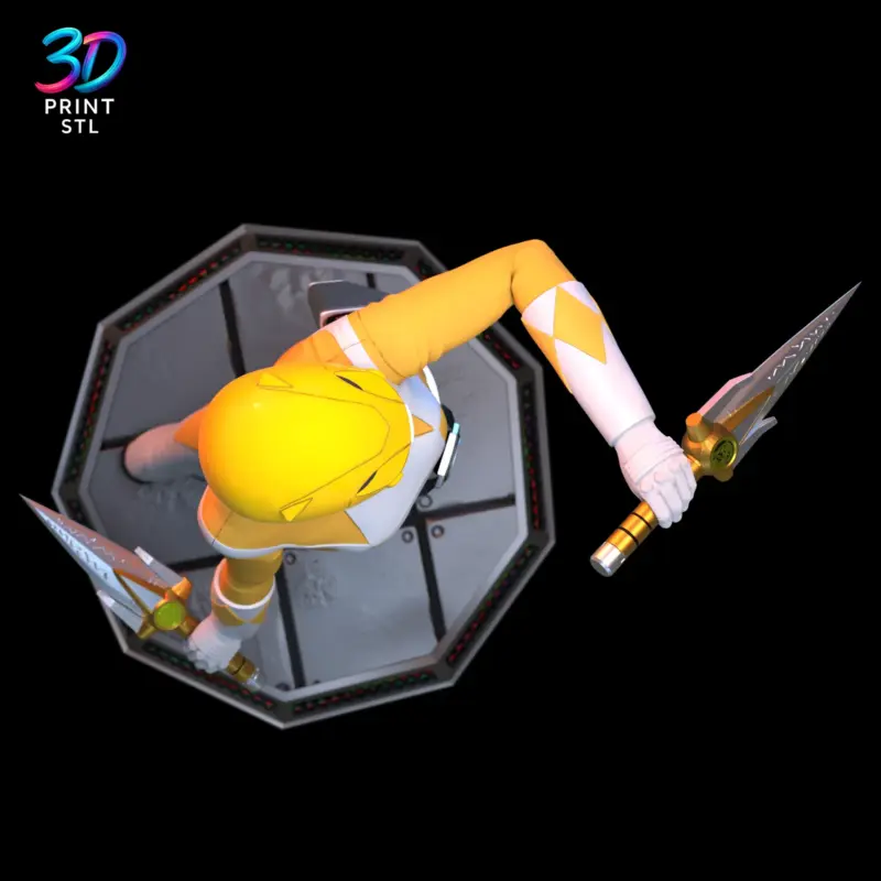 Yellow Power Ranger Figure Power Rangers | STL for 3D Printers - Image 5