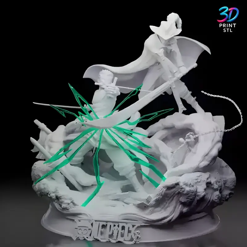Zoro vs Mihawk One Piece | STL for 3D Printers - Image 2
